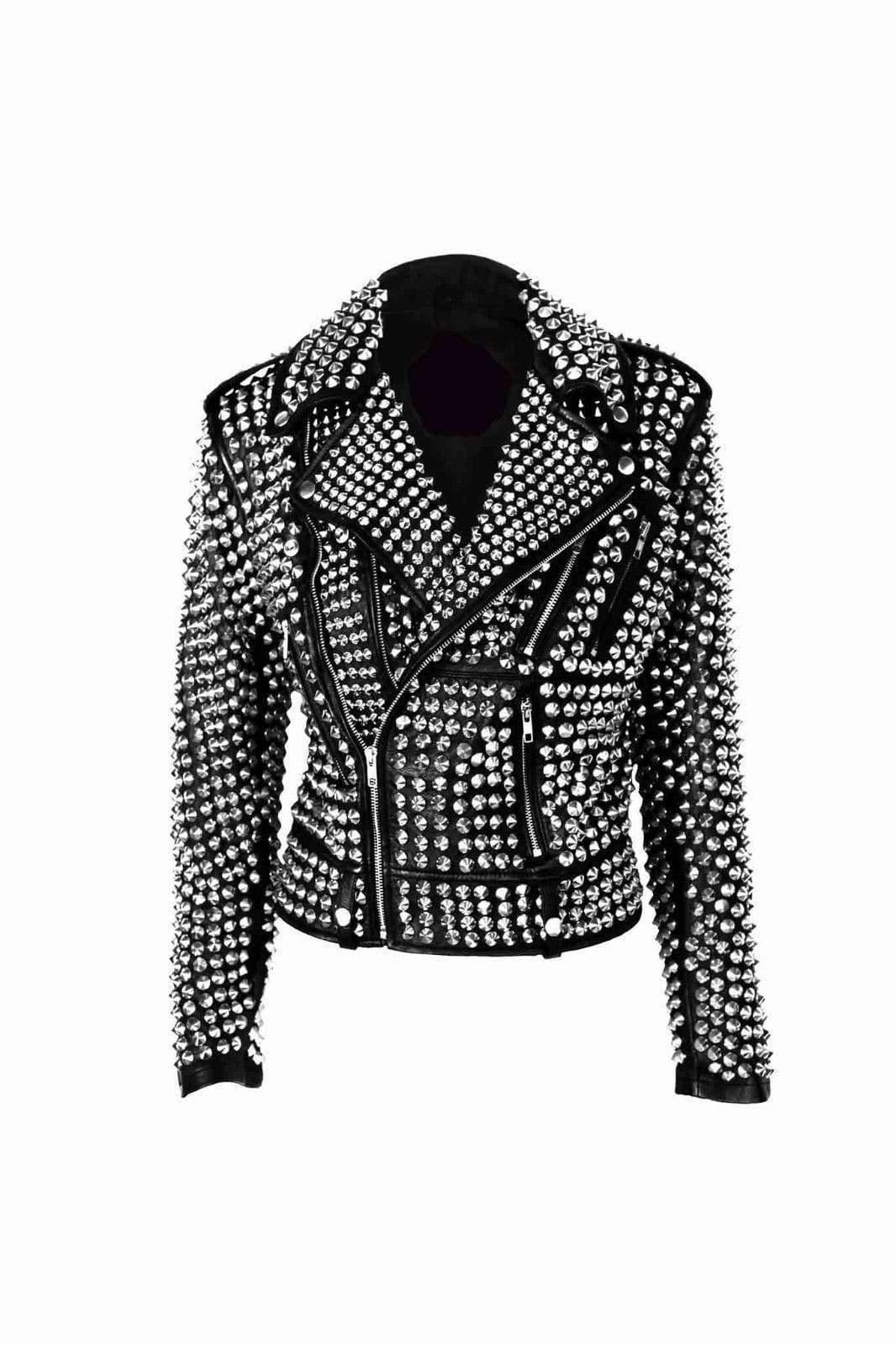A.L.C Women’s Black Silver Studded Leather Jacket | Full Grain Apparel