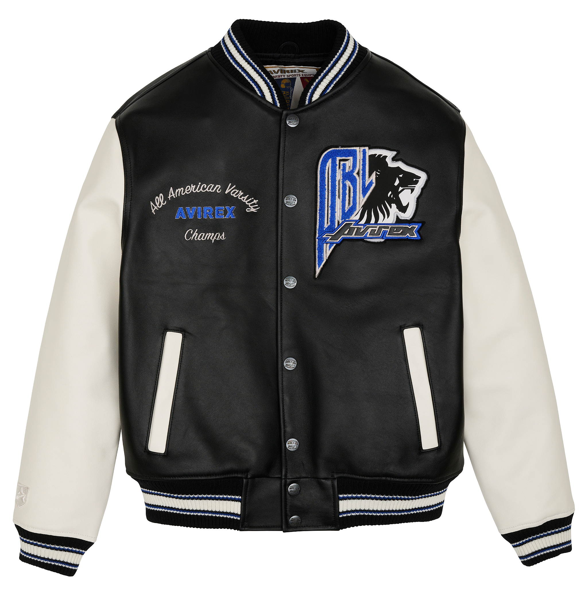 Avirex Black Lions Varsity Leather Jacket
