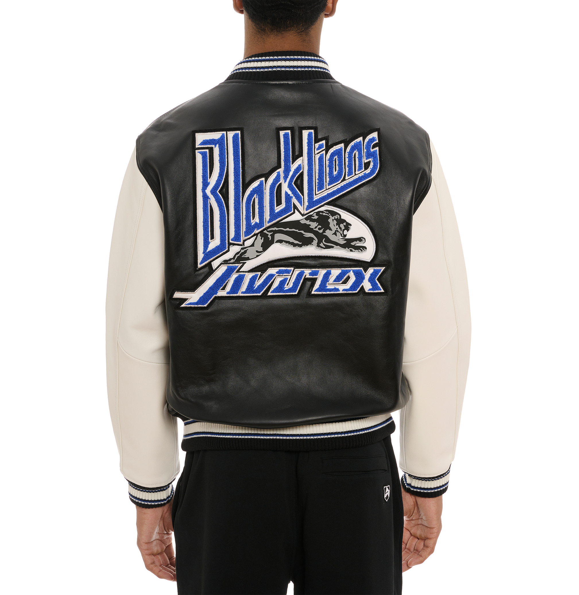 Avirex Black Lions Varsity Leather Jacket
