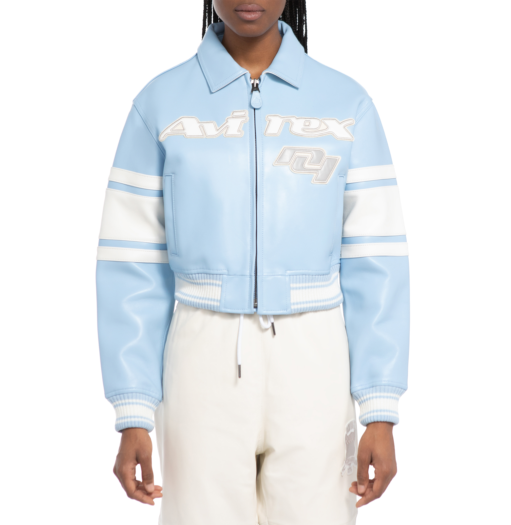 Avirex Cropped Legend Leather Bomber Jacket (Women's)
