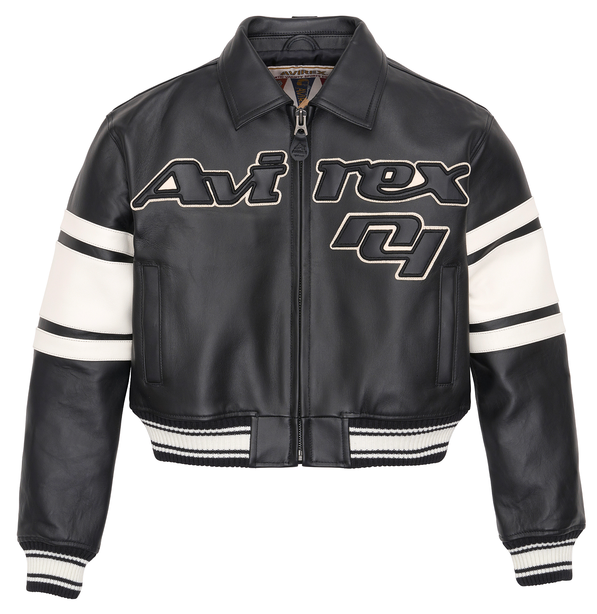 Avirex Cropped Legend Leather Bomber Jacket (Women's)