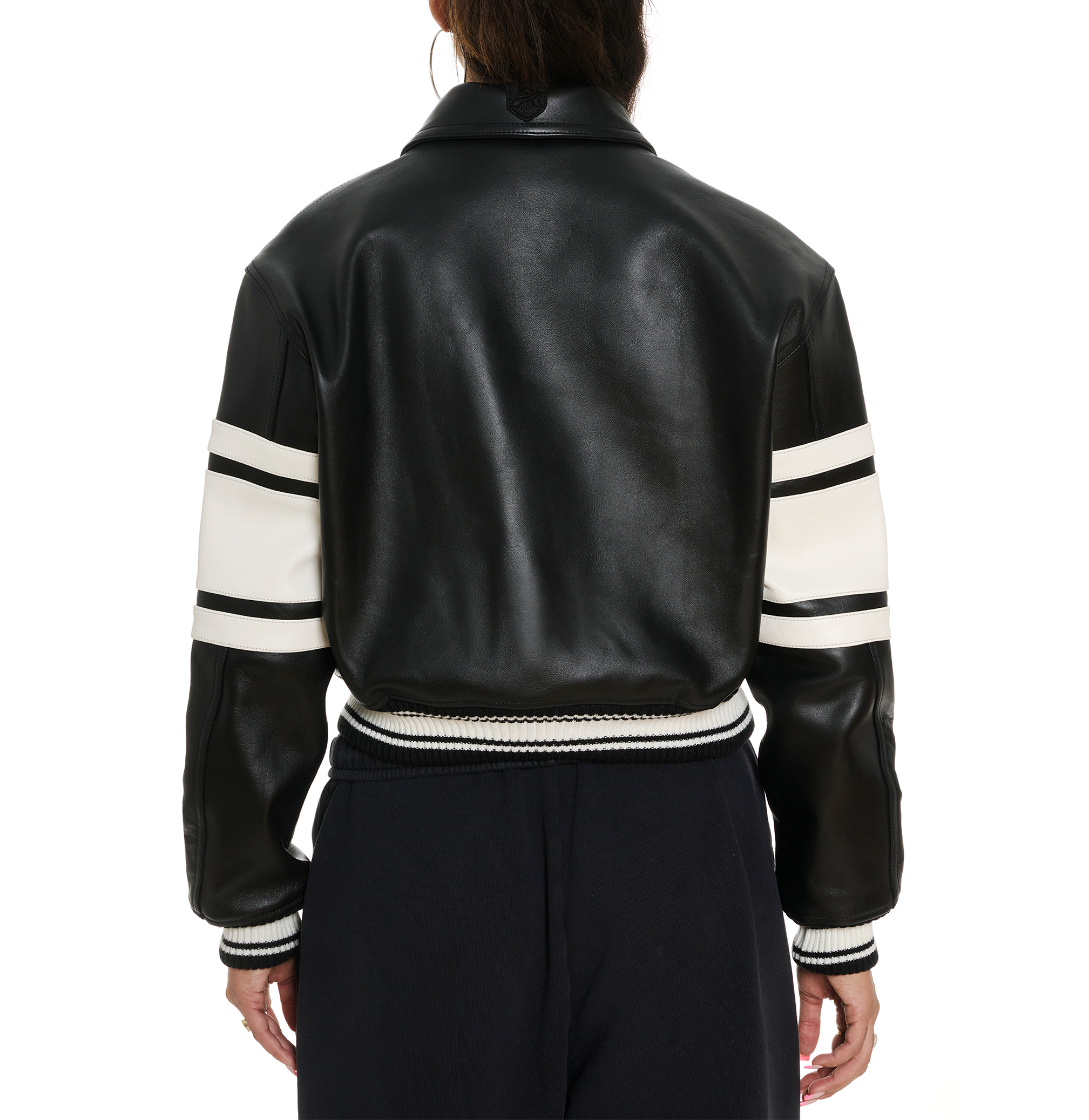 Avirex Cropped Legend Leather Bomber Jacket (Women's)
