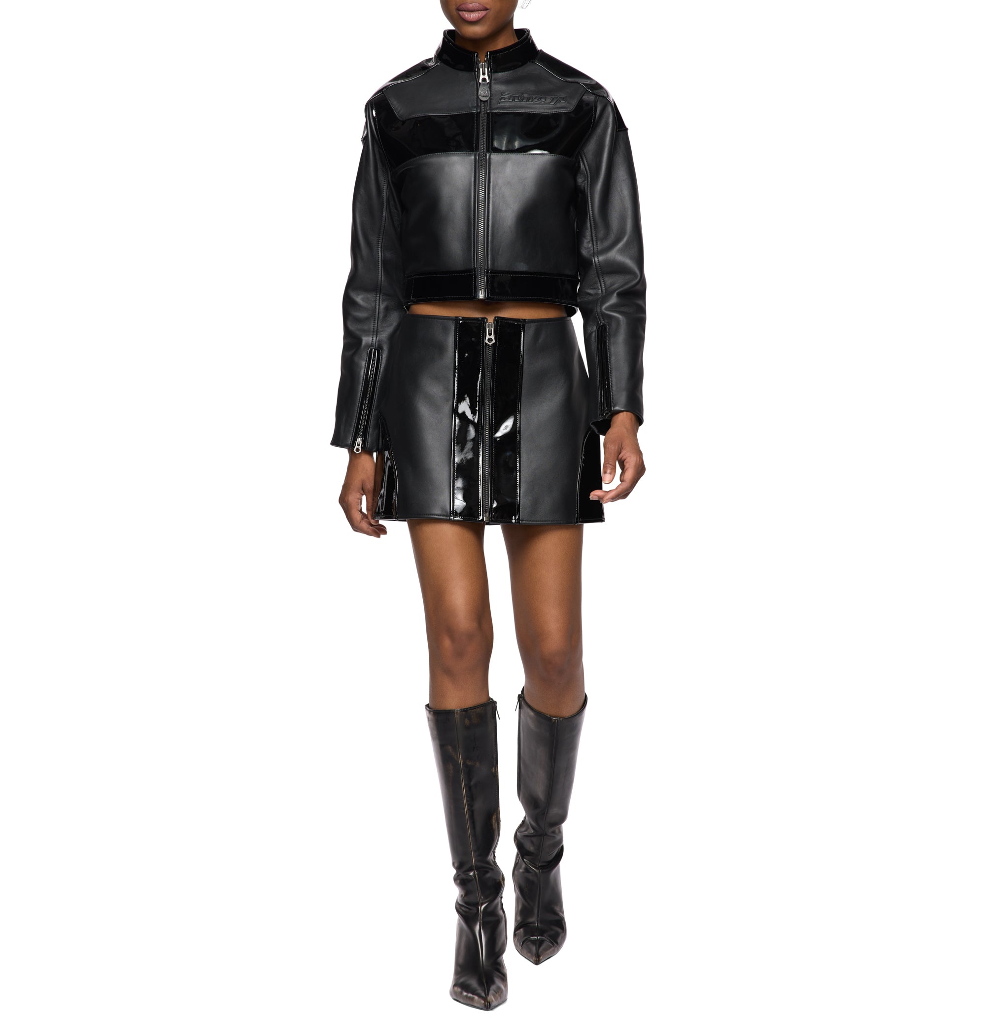 Avirex Cropped Legend Leather Bomber Jacket (Women's)