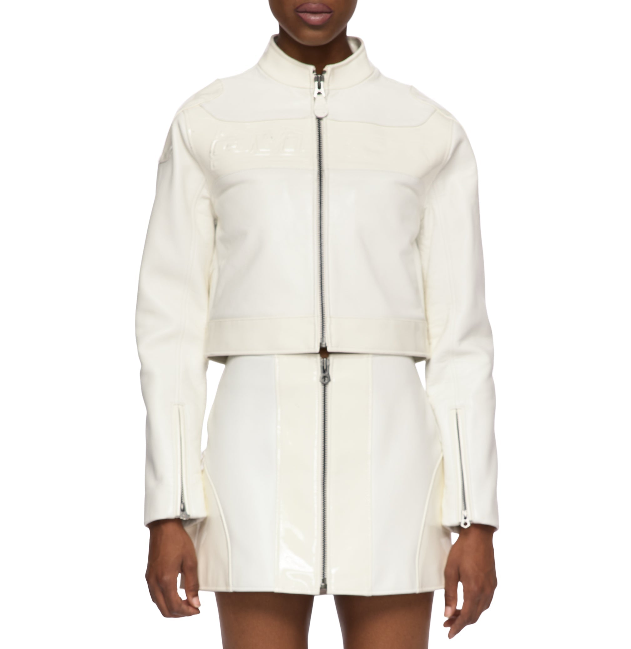 Avirex Cropped Patent Leather Moto Jacket (Women's)