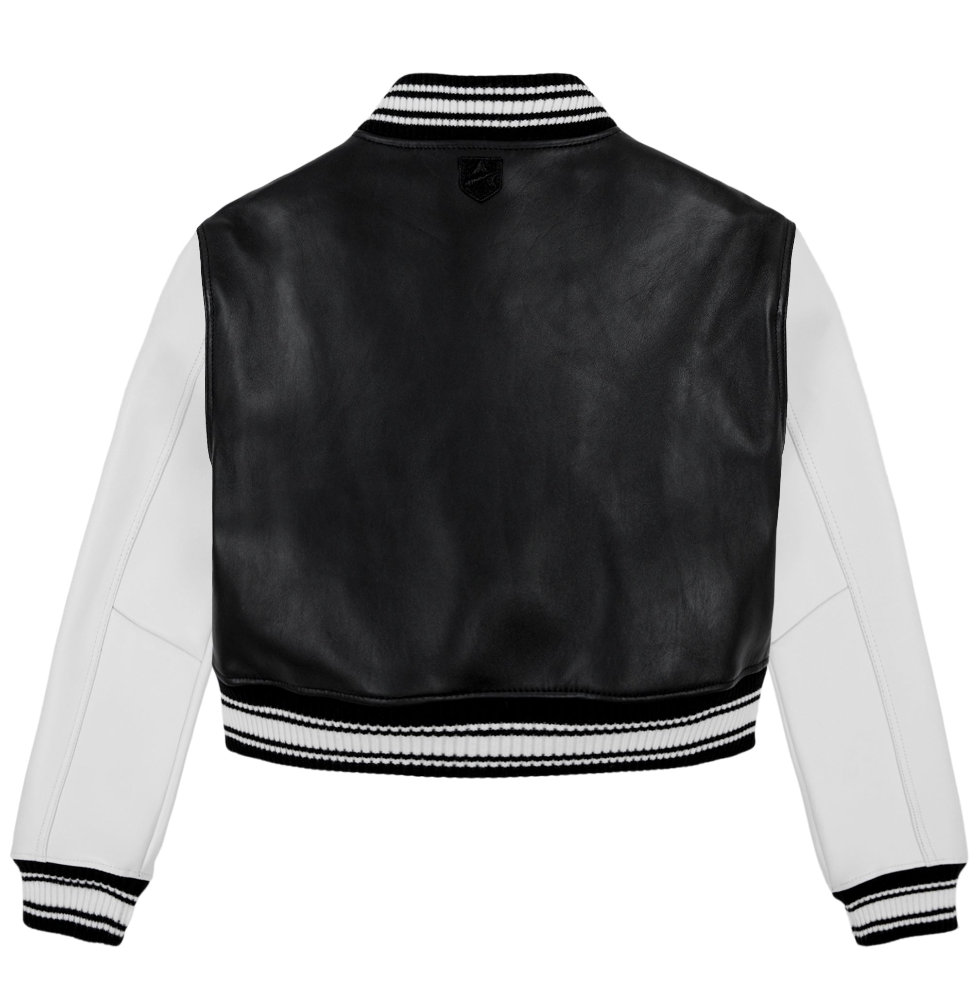 Avirex Cropped Script Leather Varsity Jacket (Women's)