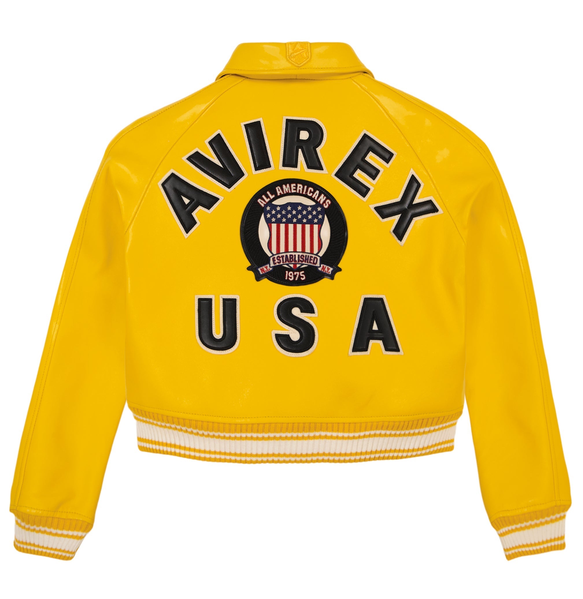 Avirex Cropped Icon Leather Bomber Jacket (Women's)