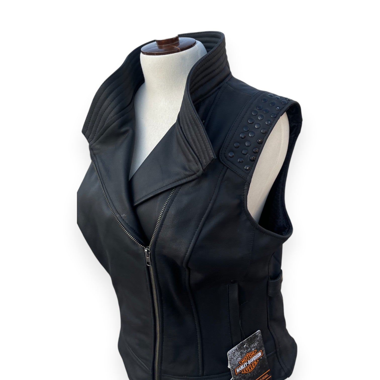 Women's Electra Studded Leather Vest