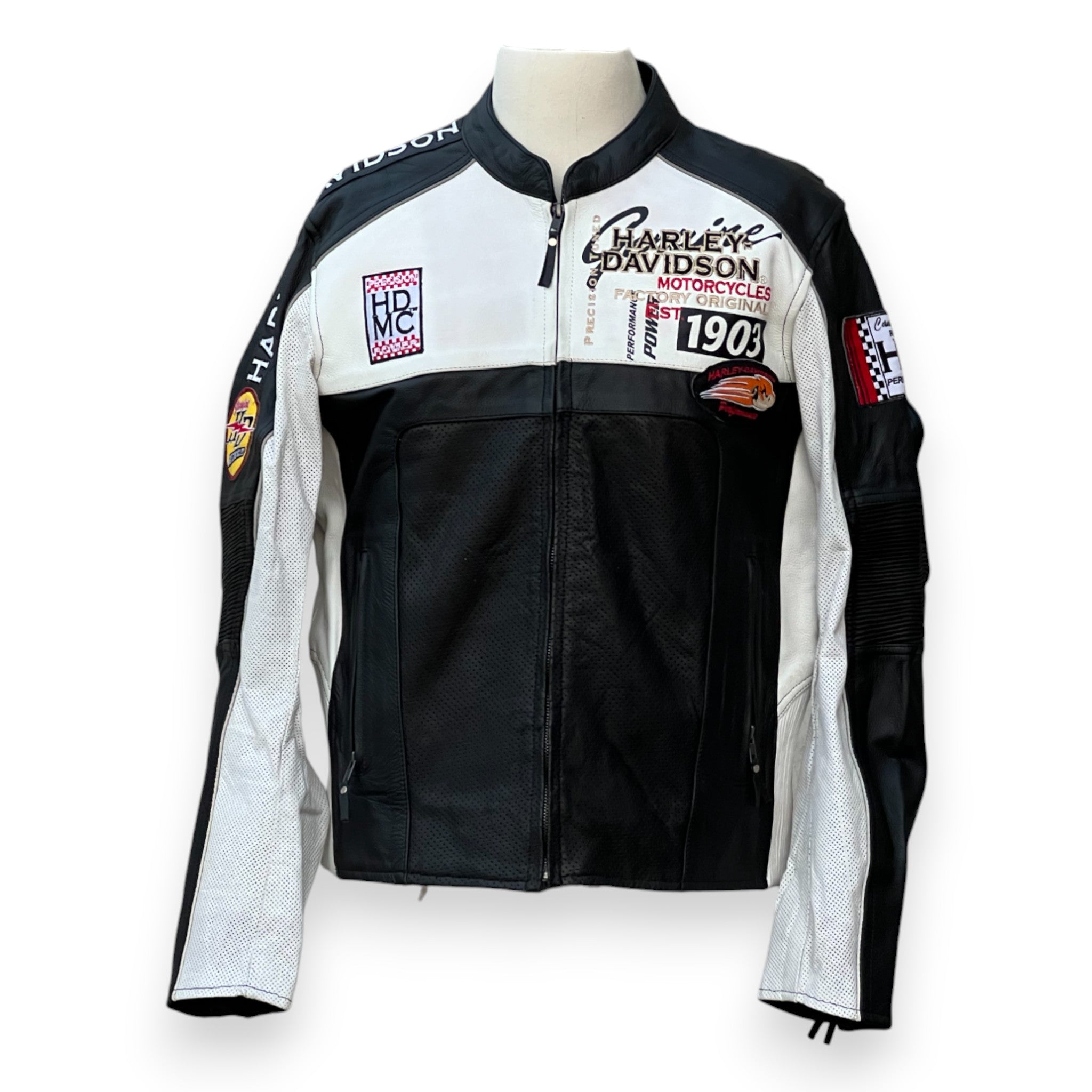 Harley-Davidson Men’s Regulator Perforated Leather Jacket – Premium Cowhide for Breathable Riding