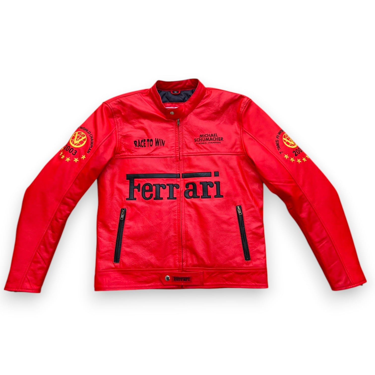 Men's Ferrari Vintage F1 Style Racing Moto Genuine Cowhide Leather Jackets