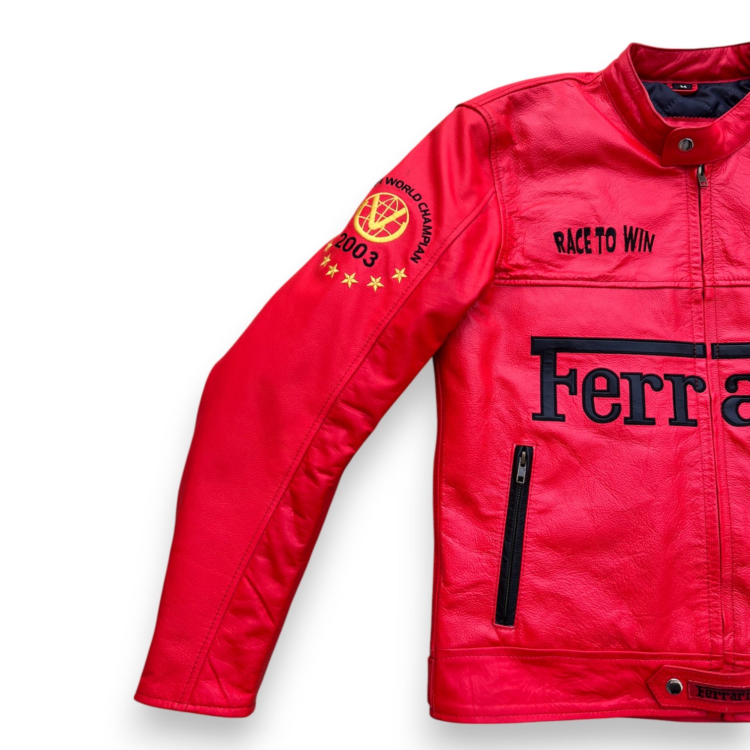 Men's Ferrari Vintage F1 Style Racing Moto Genuine Cowhide Leather Jackets