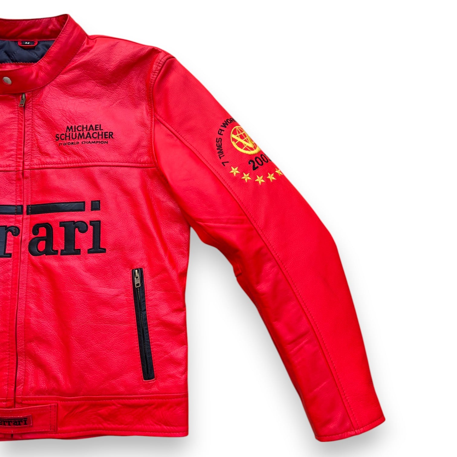 Men's Ferrari Vintage F1 Style Racing Moto Genuine Cowhide Leather Jackets
