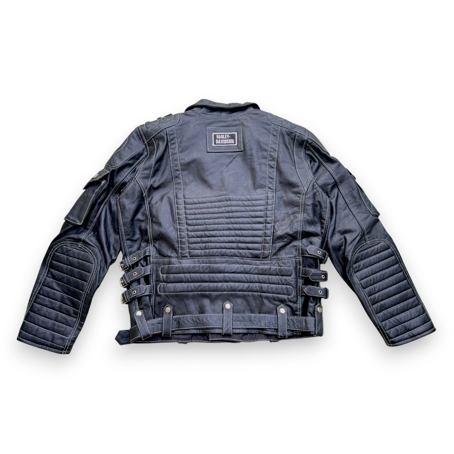Men's Real Cowhide Premium Leather Motorcycle Biker Leather Jacket New HD Black