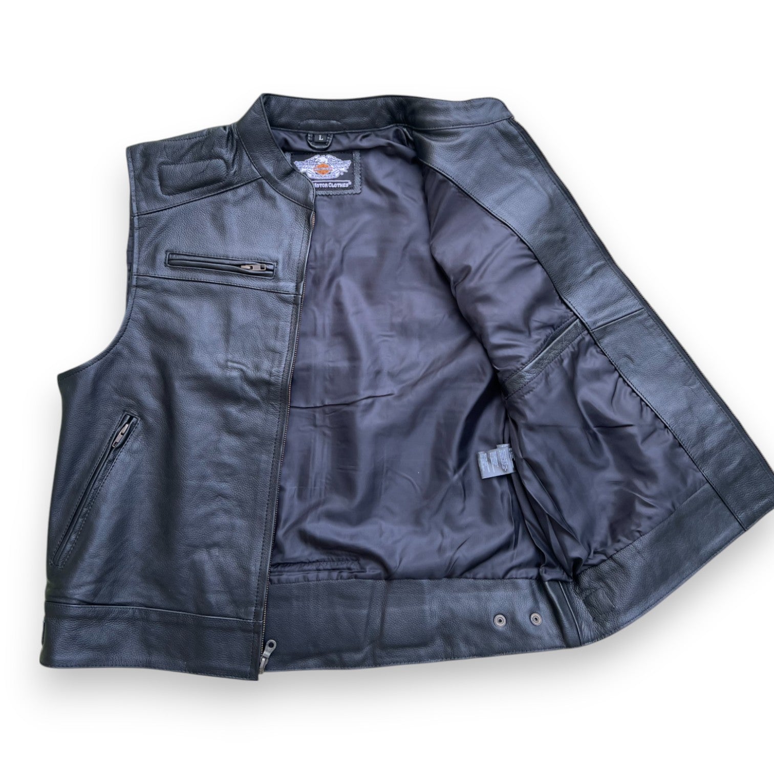 Harley Davidson Men’s Passing Link Biker Motorcycle Genuine Leather Vest HD