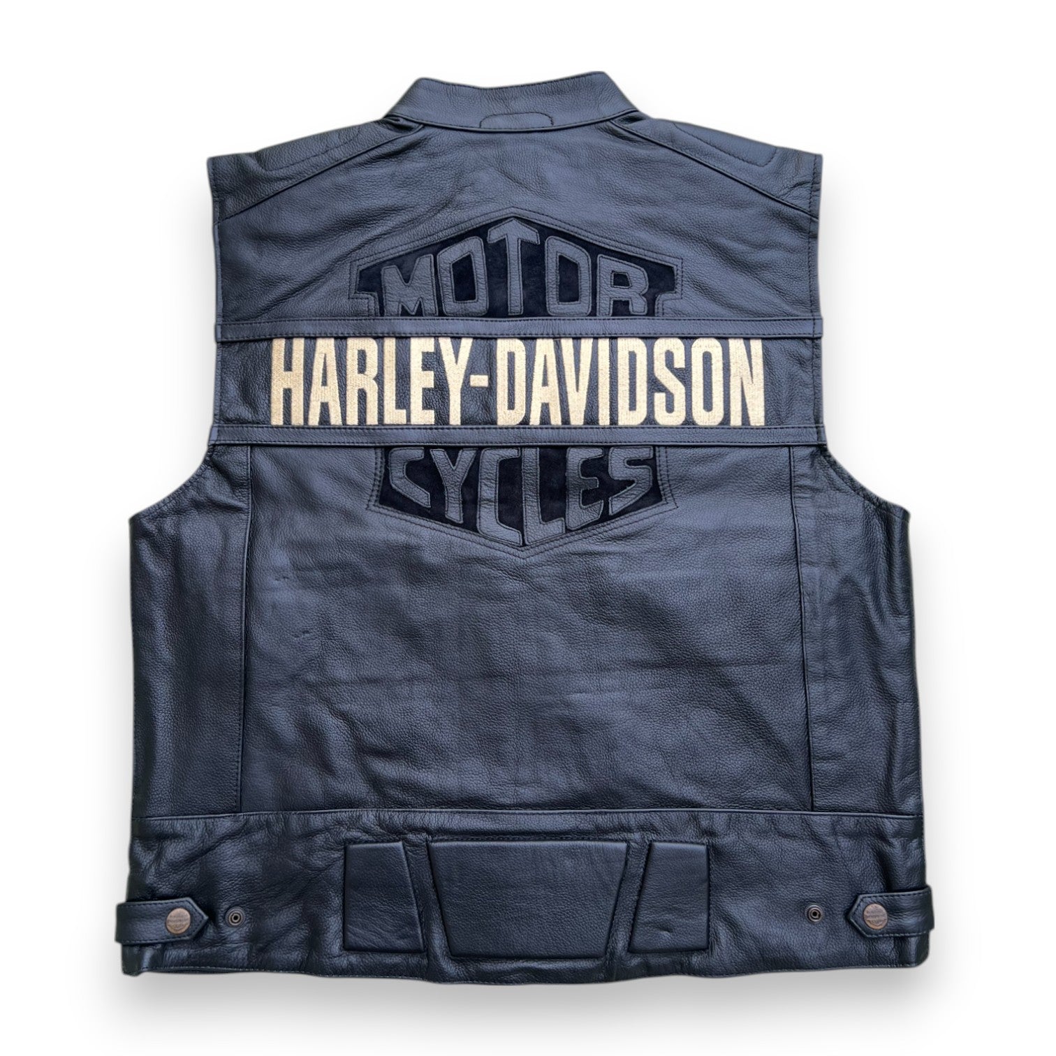 Harley Davidson Men’s Passing Link Biker Motorcycle Genuine Leather Vest HD