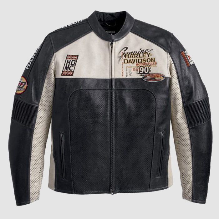 Harley-Davidson Men’s Regulator Perforated Leather Jacket – Premium Cowhide for Breathable Riding