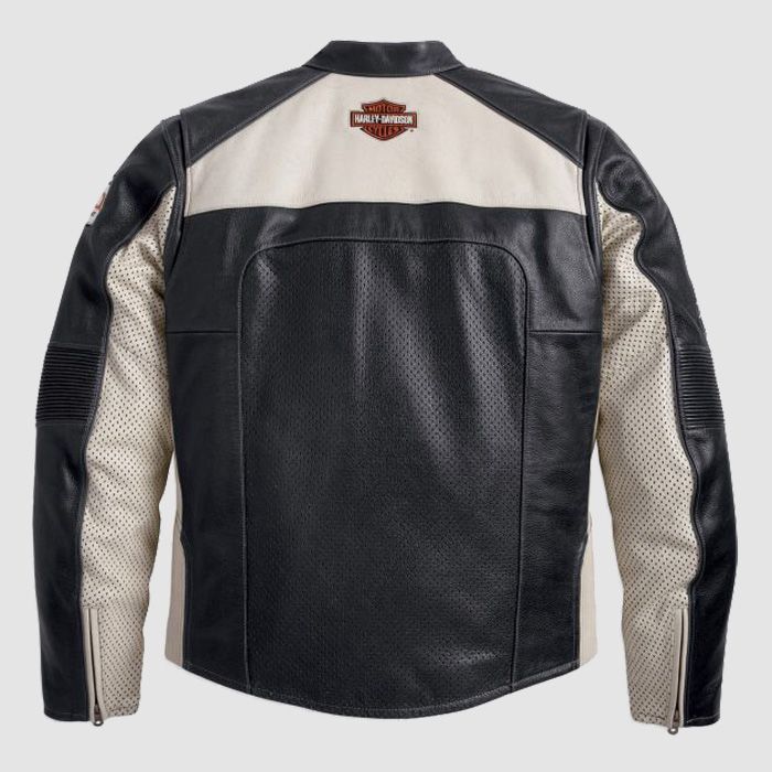 Harley-Davidson Men’s Regulator Perforated Leather Jacket – Premium Cowhide for Breathable Riding