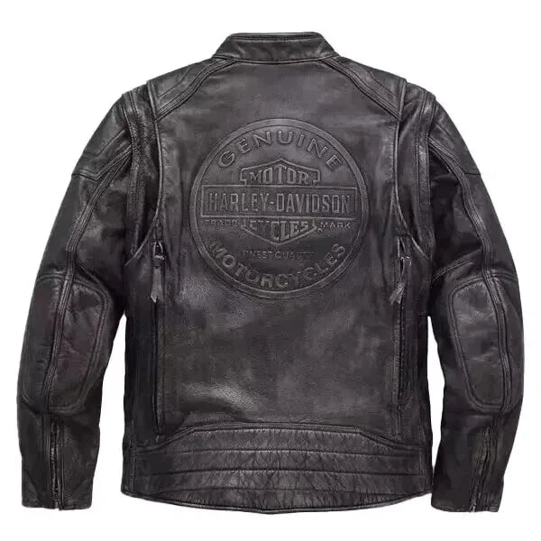 Men's Harley Davidson Dauntless Convertible 2-in-1 Real Cowhide Leather Jacket