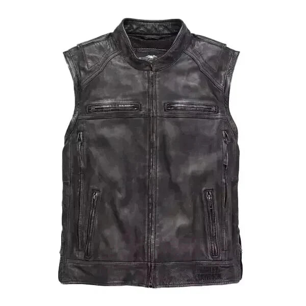 Men's Harley Davidson Dauntless Convertible 2-in-1 Real Cowhide Leather Jacket