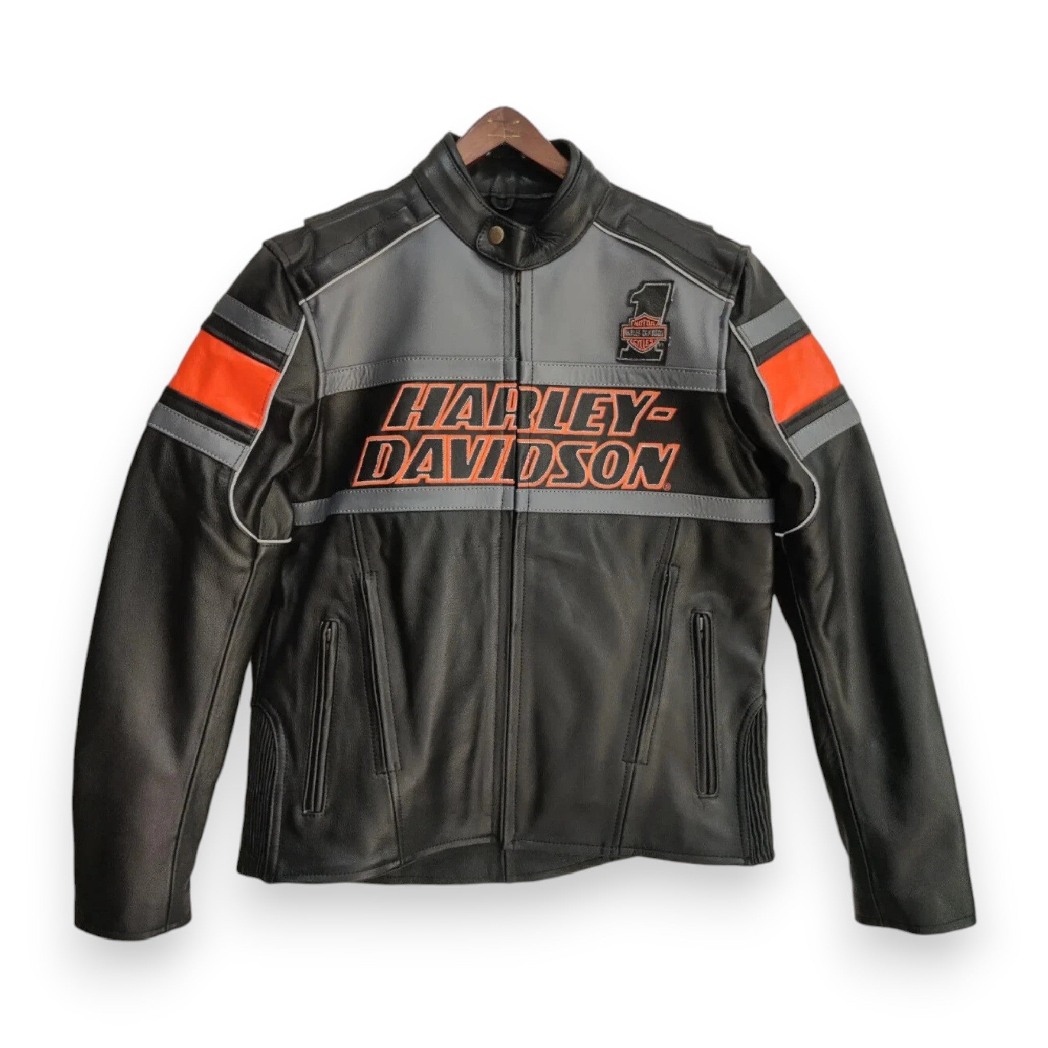 Harley-Davidson Men’s Premium Black Leather Motorcycle Jacket – Bold Style with Classic Performance
