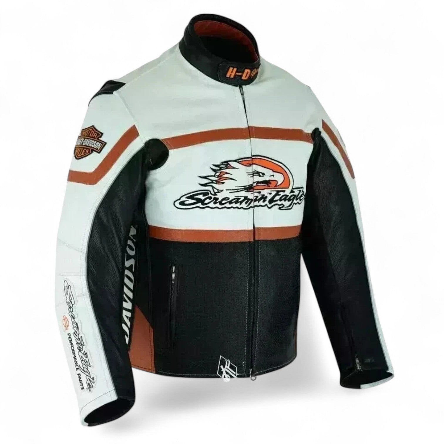 Harley-Davidson Men’s Raceway Screamin’ Eagle Leather Jacket – Heat-Deflecting Cowhide with Ventilation
