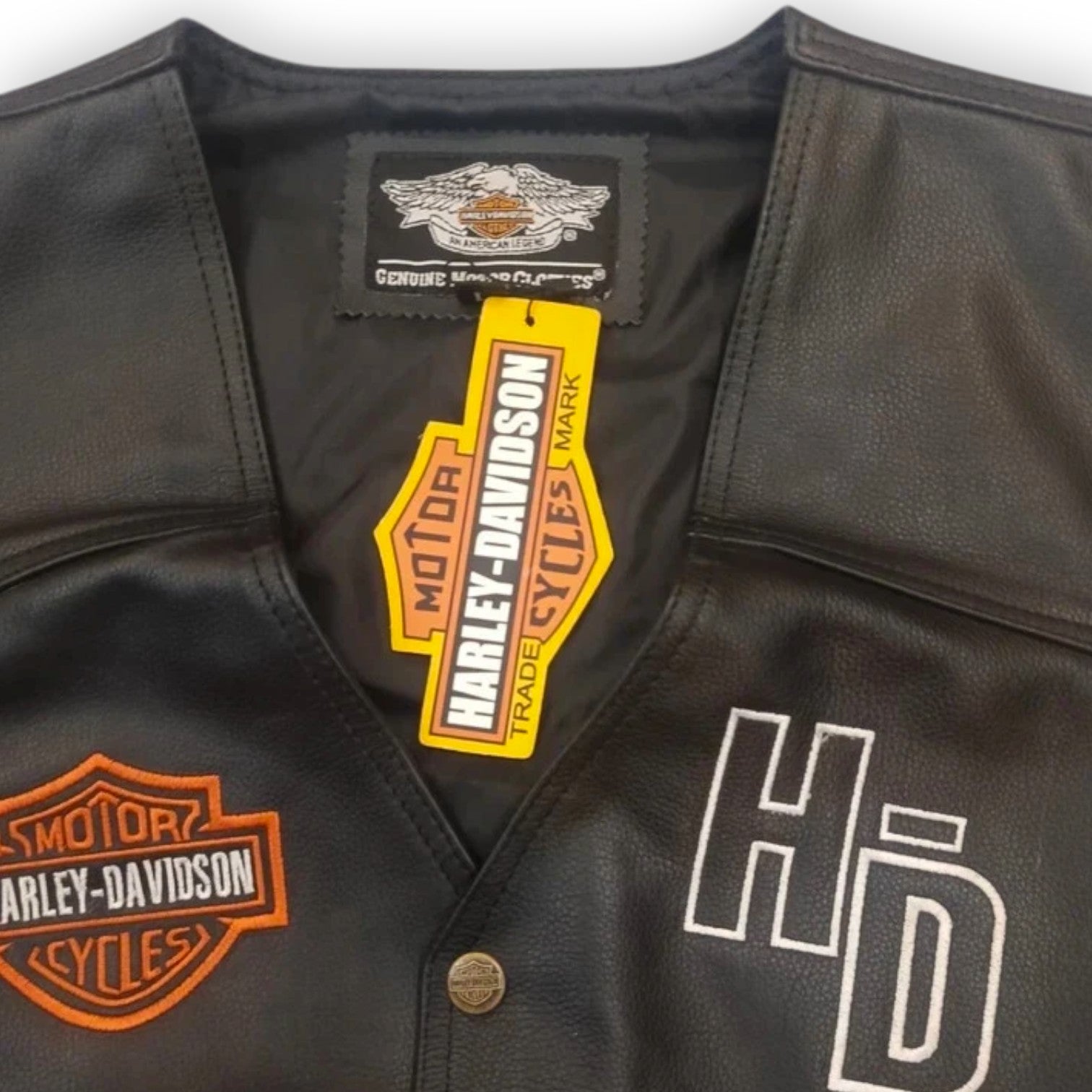 Harley-Davidson Men’s Biker Café Racer Motorcycle Leather Vest – 100% Genuine Cowhide