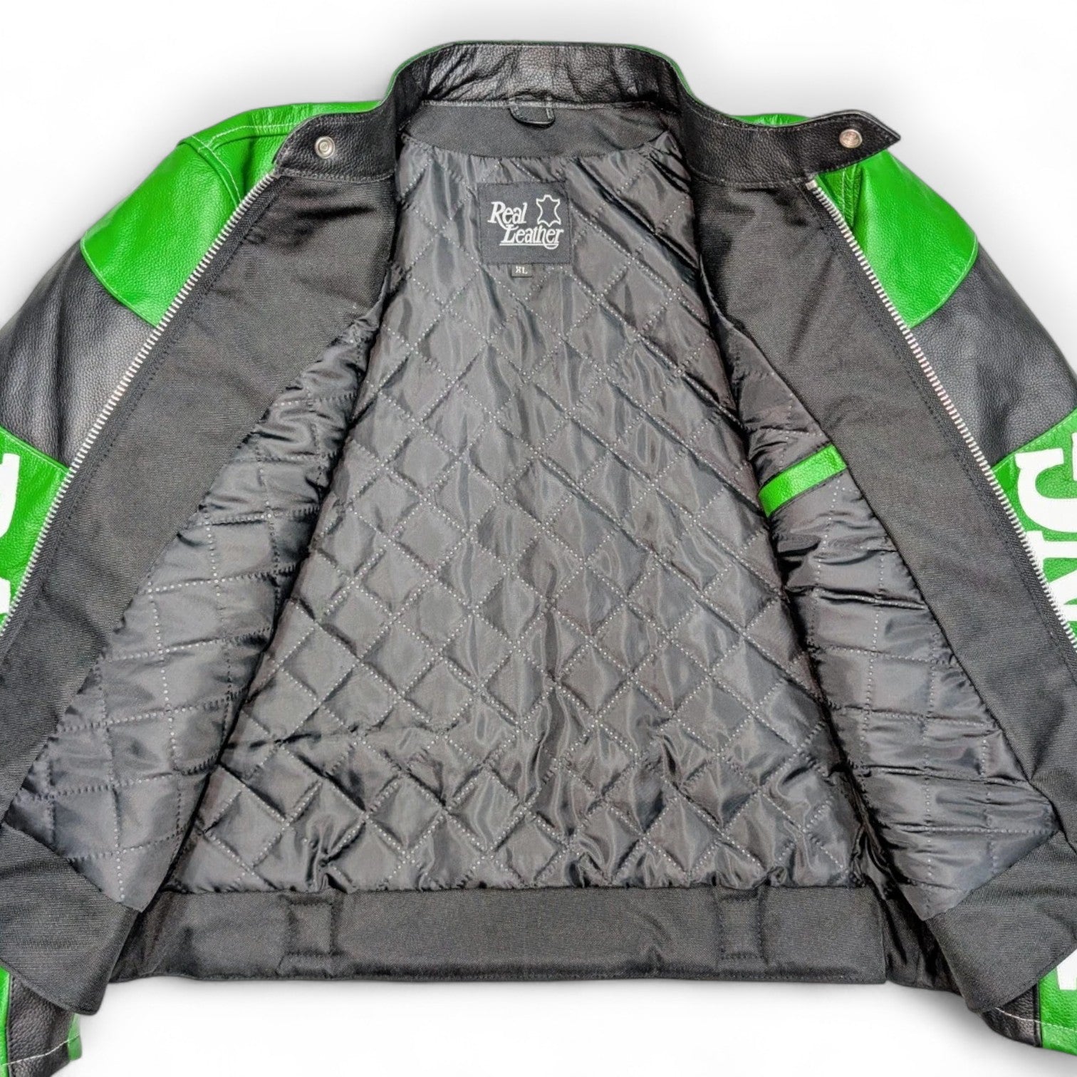 Kawasaki ZX Green Motorcycle Leather Jacket – CE Armored Racing Gear