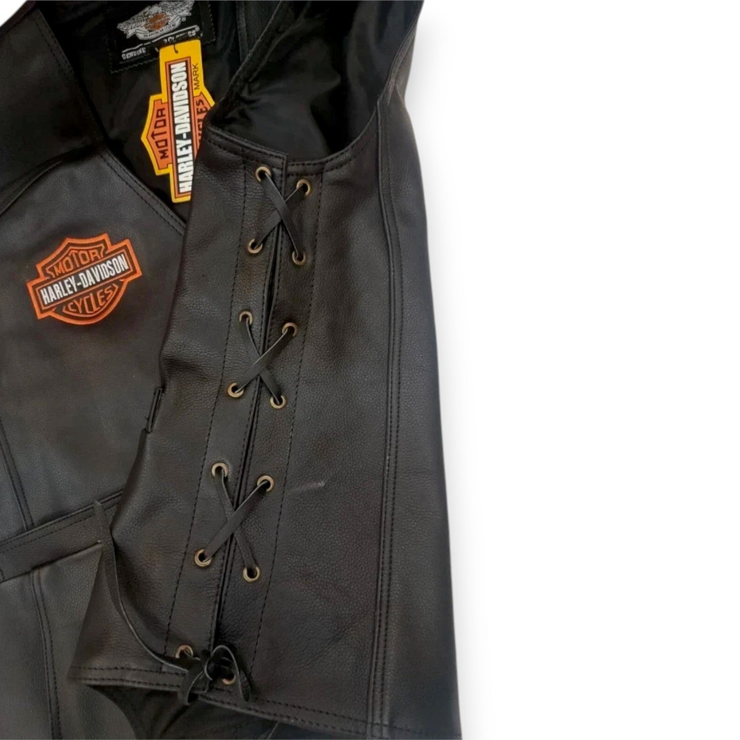 Harley-Davidson Men’s Biker Café Racer Motorcycle Leather Vest – 100% Genuine Cowhide