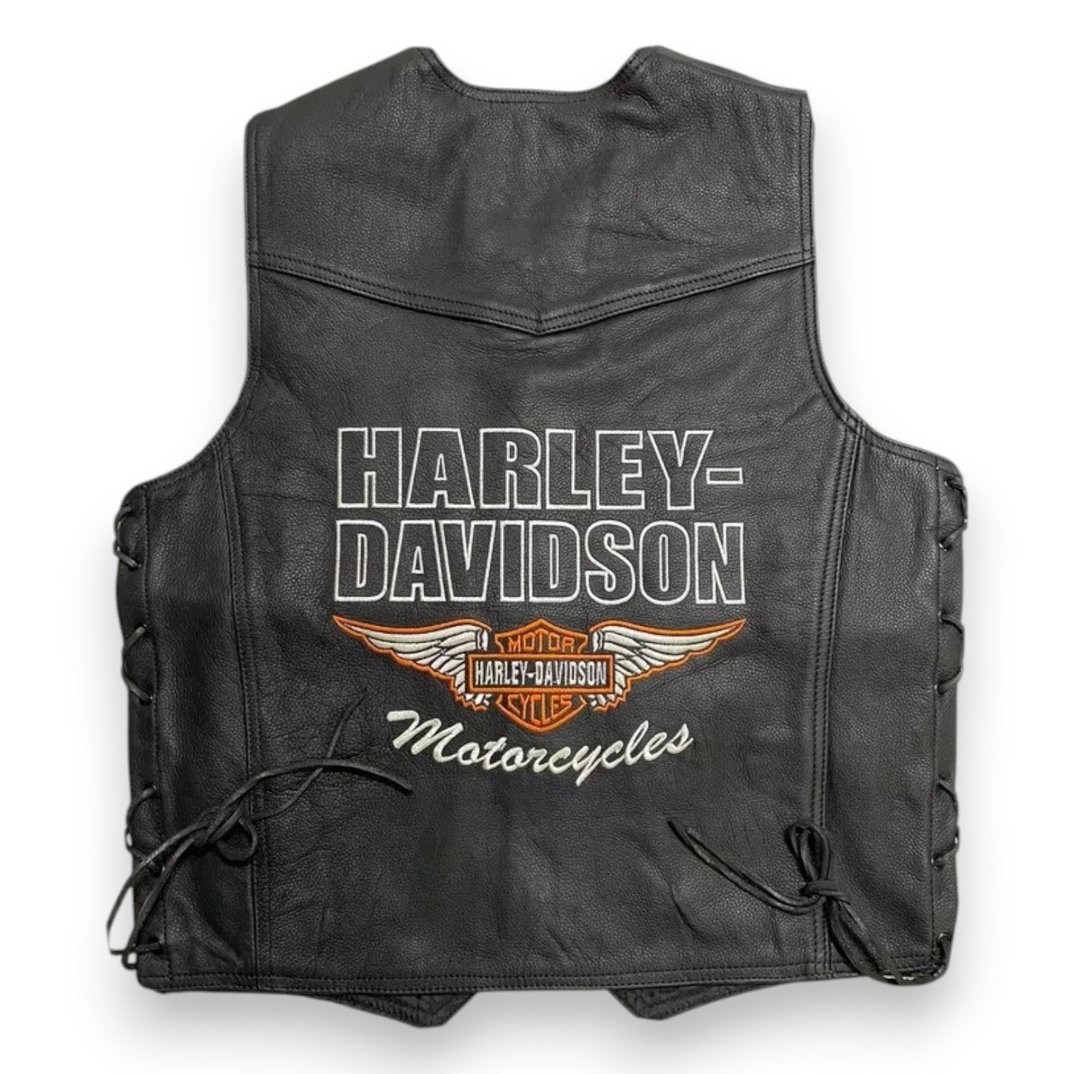 Harley-Davidson Men’s Biker Café Racer Motorcycle Leather Vest – 100% Genuine Cowhide