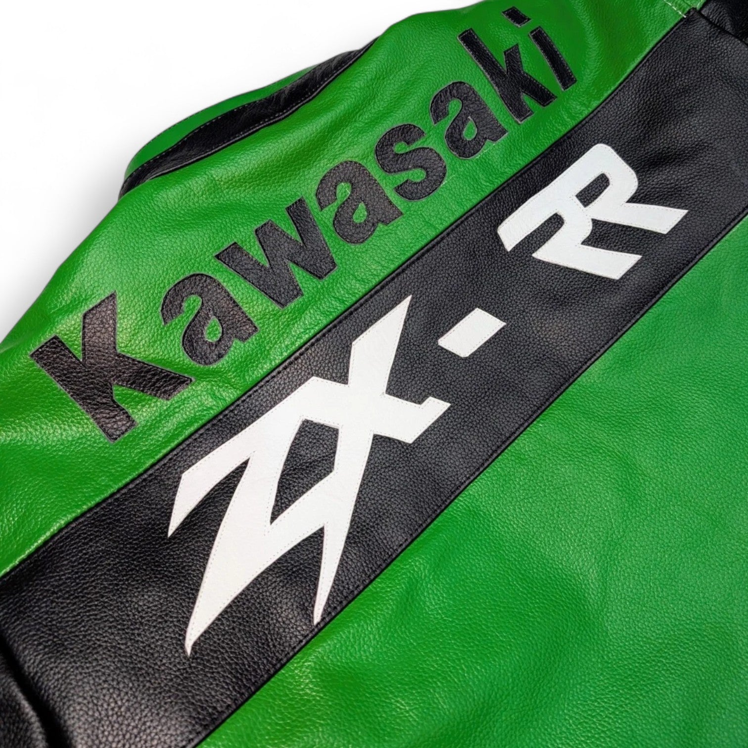 Kawasaki ZX Green Motorcycle Leather Jacket – CE Armored Racing Gear